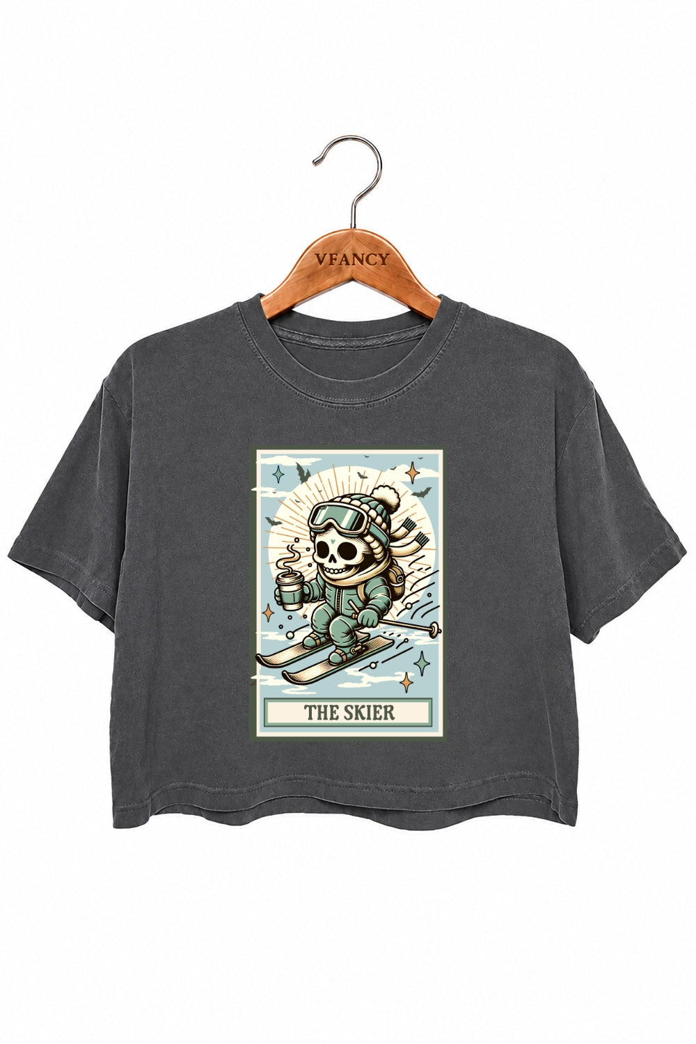 The skier skull crop top
