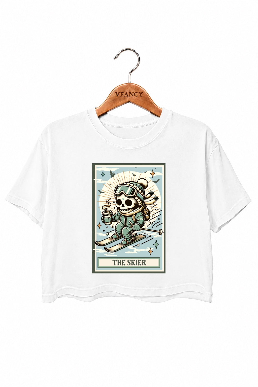 The skier skull crop top
