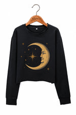 The smiling crescent moon crop sweatshirt