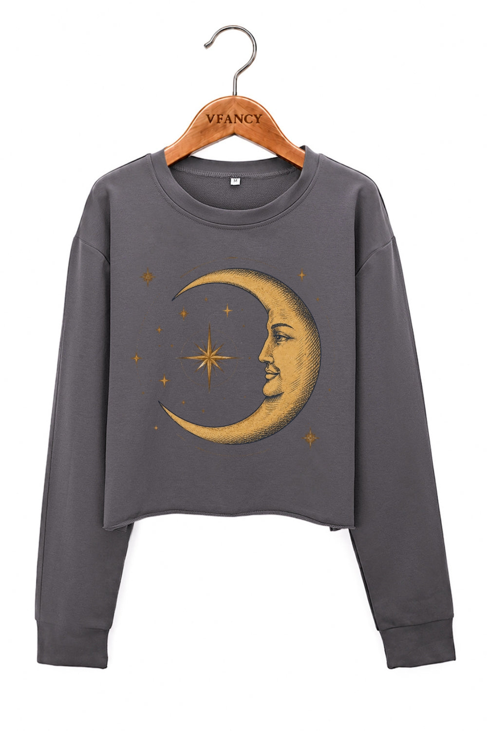 The smiling crescent moon crop sweatshirt