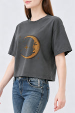 The smiling crescent moon crop top