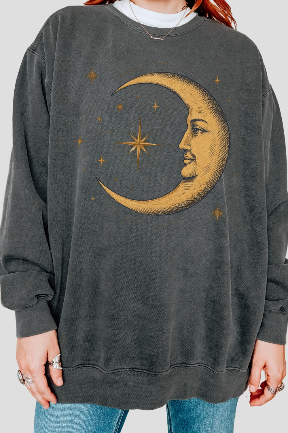 The smiling crescent moon sweatshirt