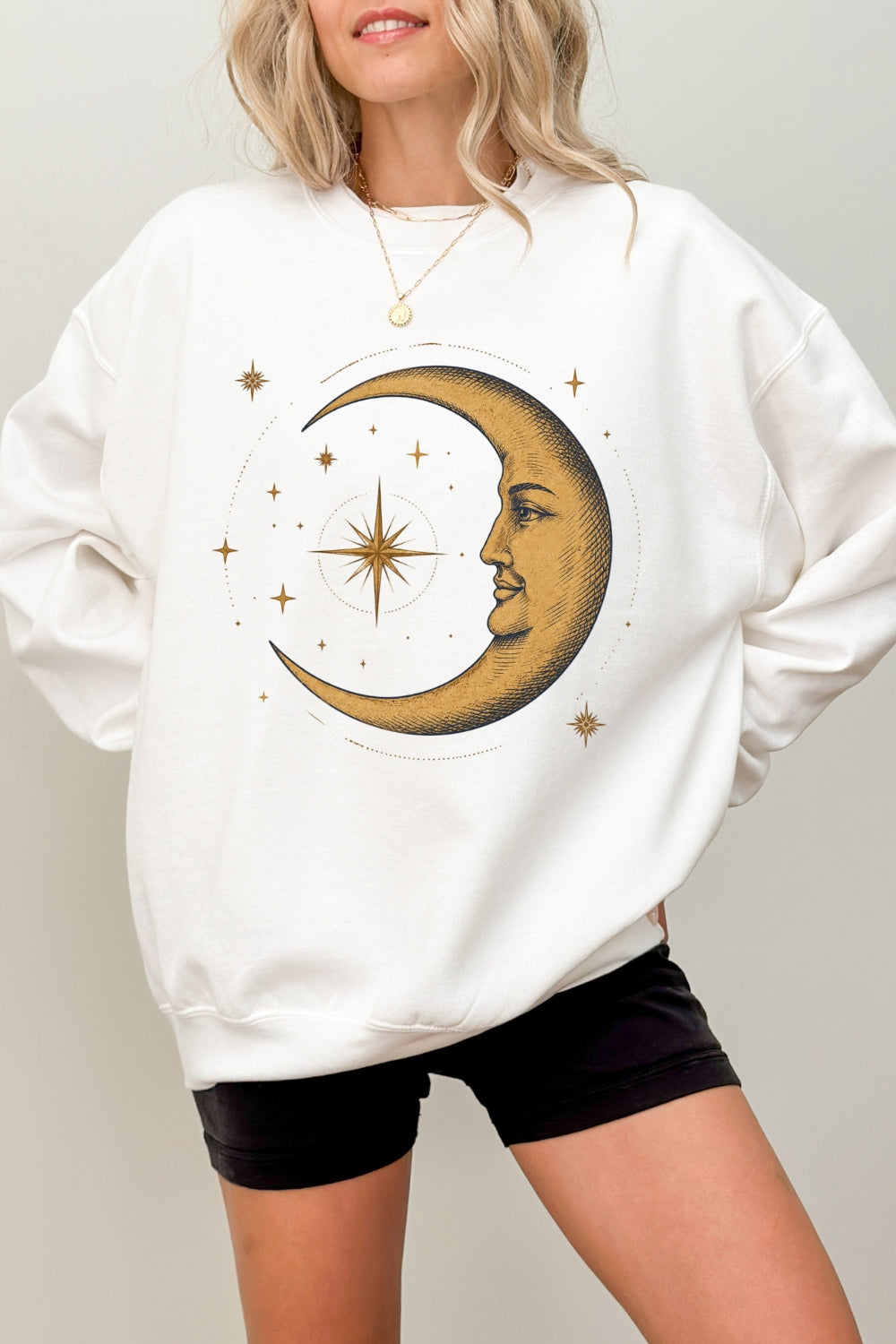 The smiling crescent moon sweatshirt