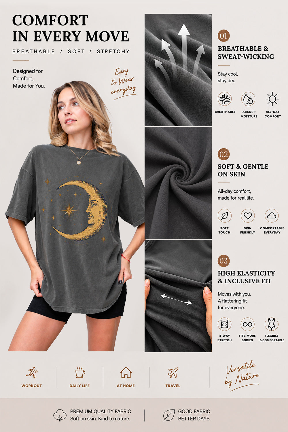 The smiling crescent moon tee