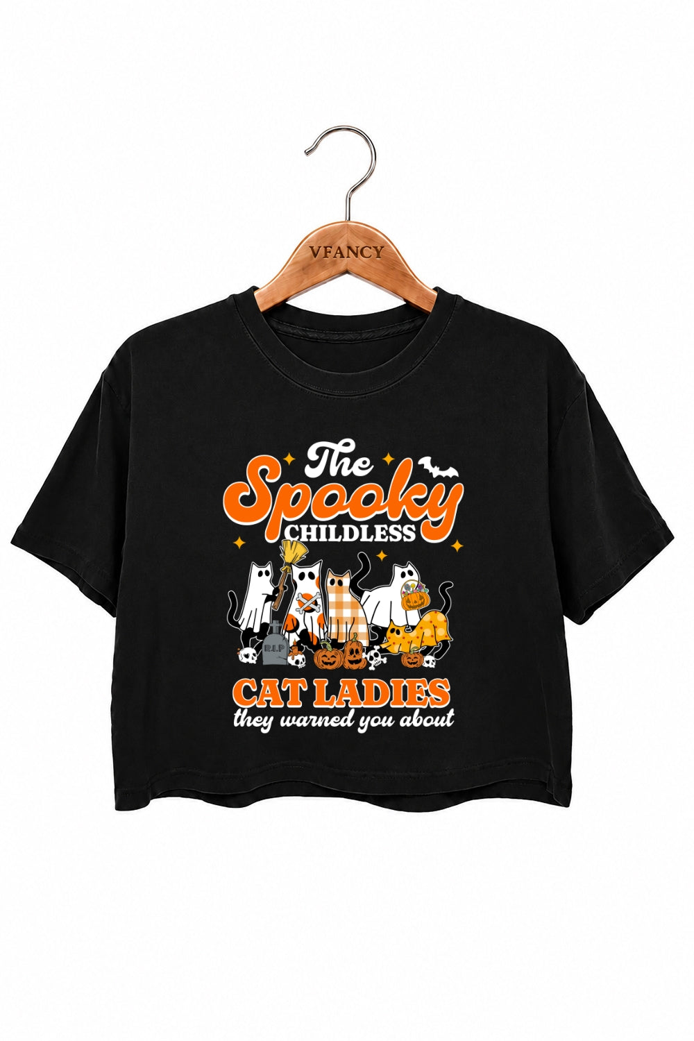 The spooky childless cat ladies crop top