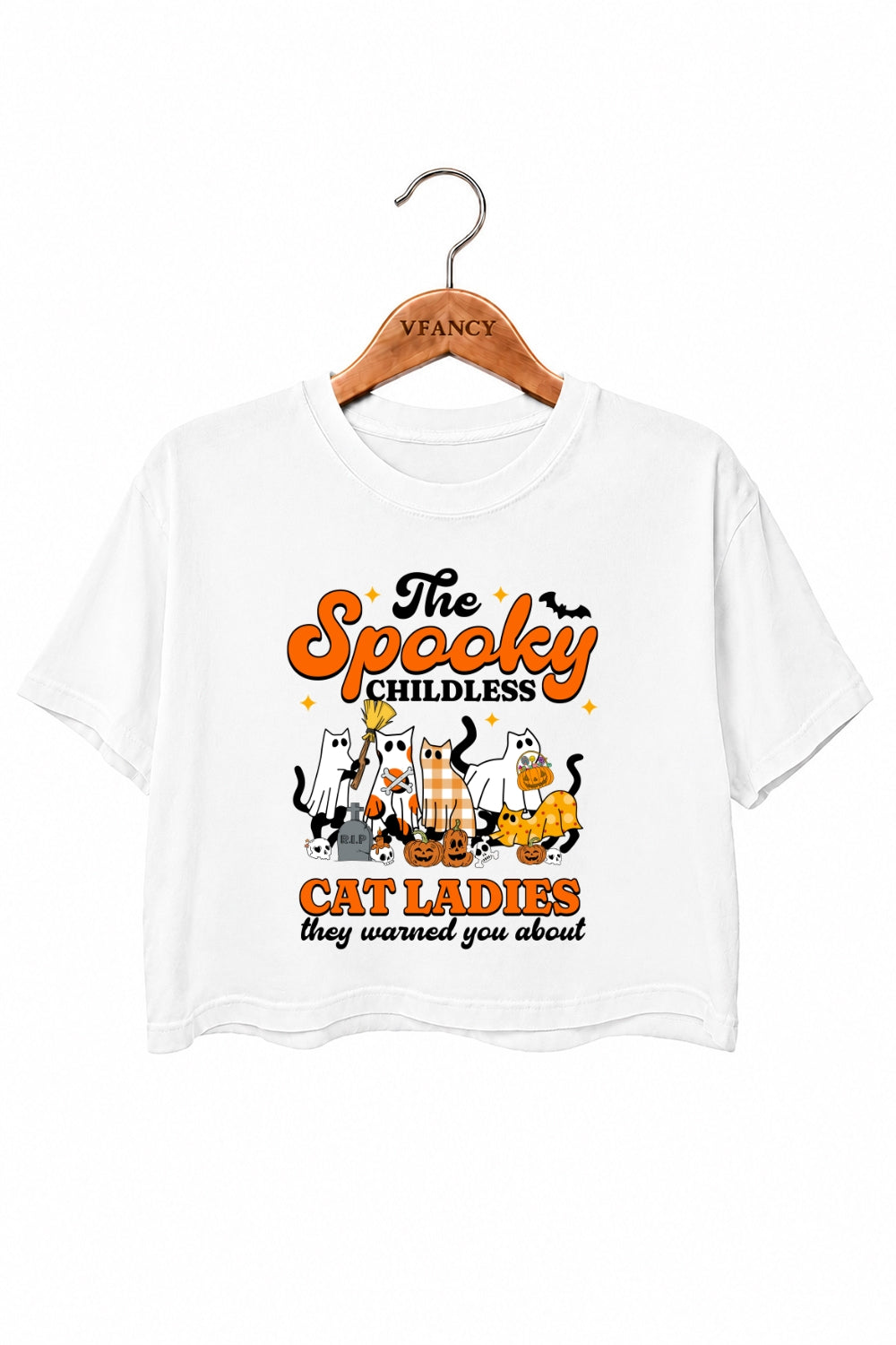 The spooky childless cat ladies crop top