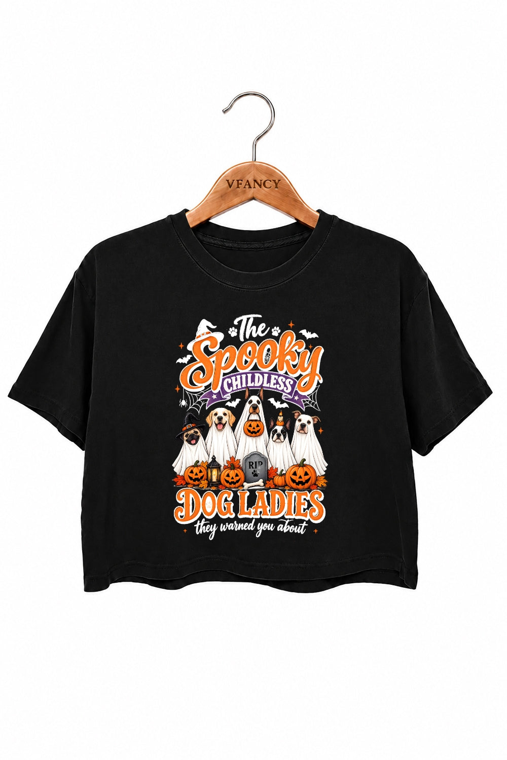 The spooky childless dog ladies crop top