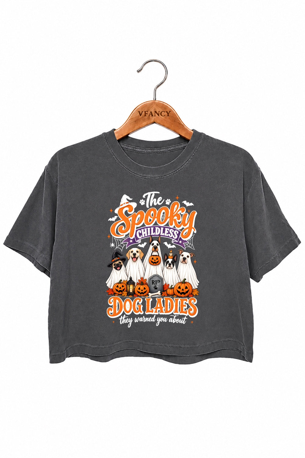 The spooky childless dog ladies crop top