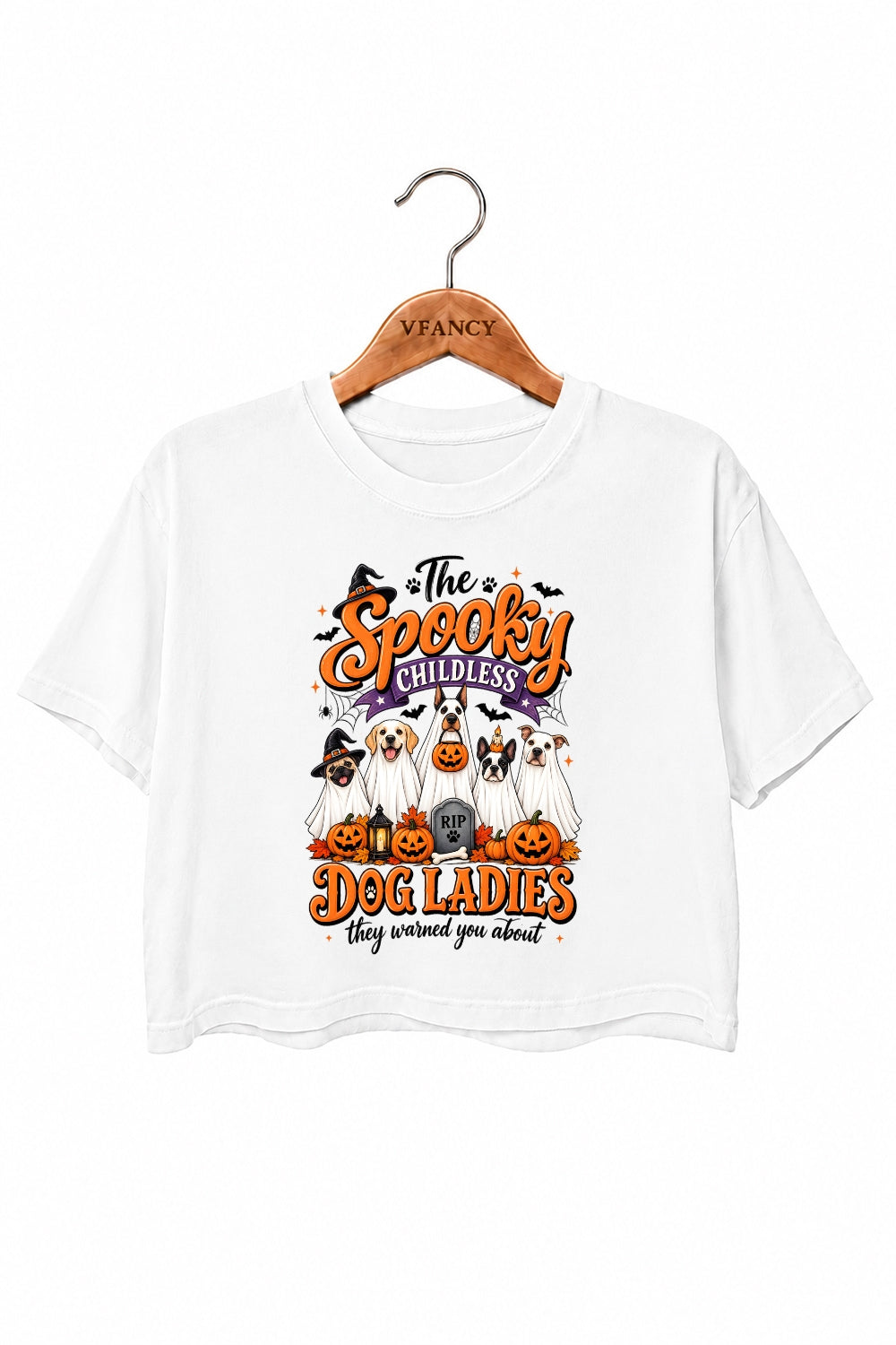 The spooky childless dog ladies crop top