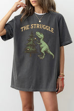 The struggle dinosaur christmas tee