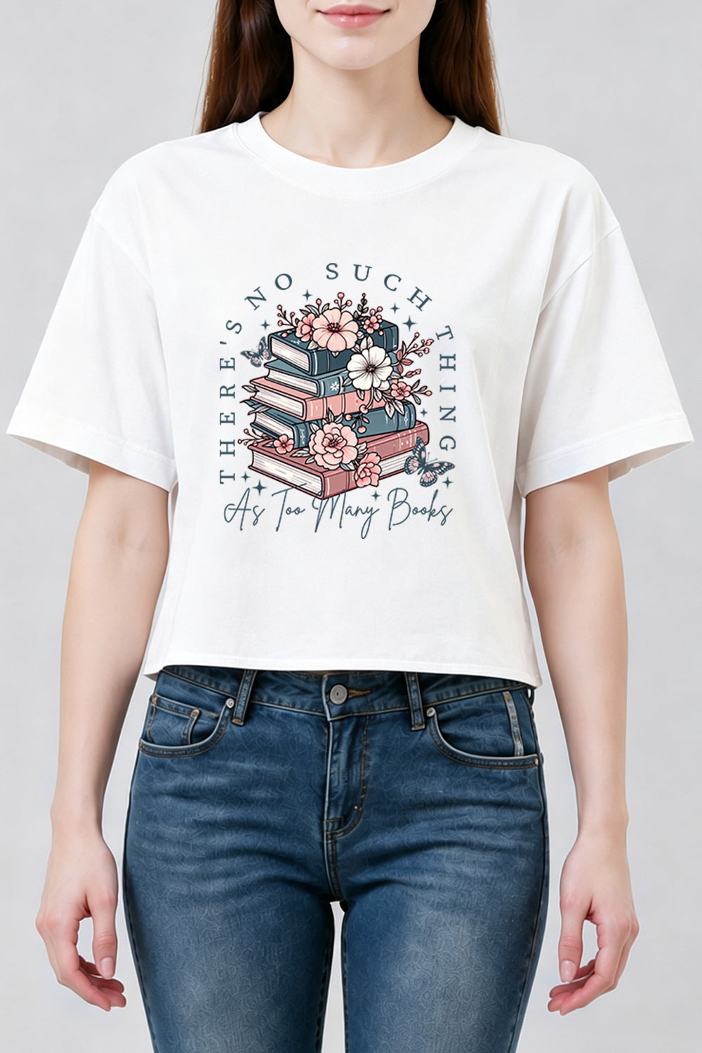 There's no such thing as too many books crop top
