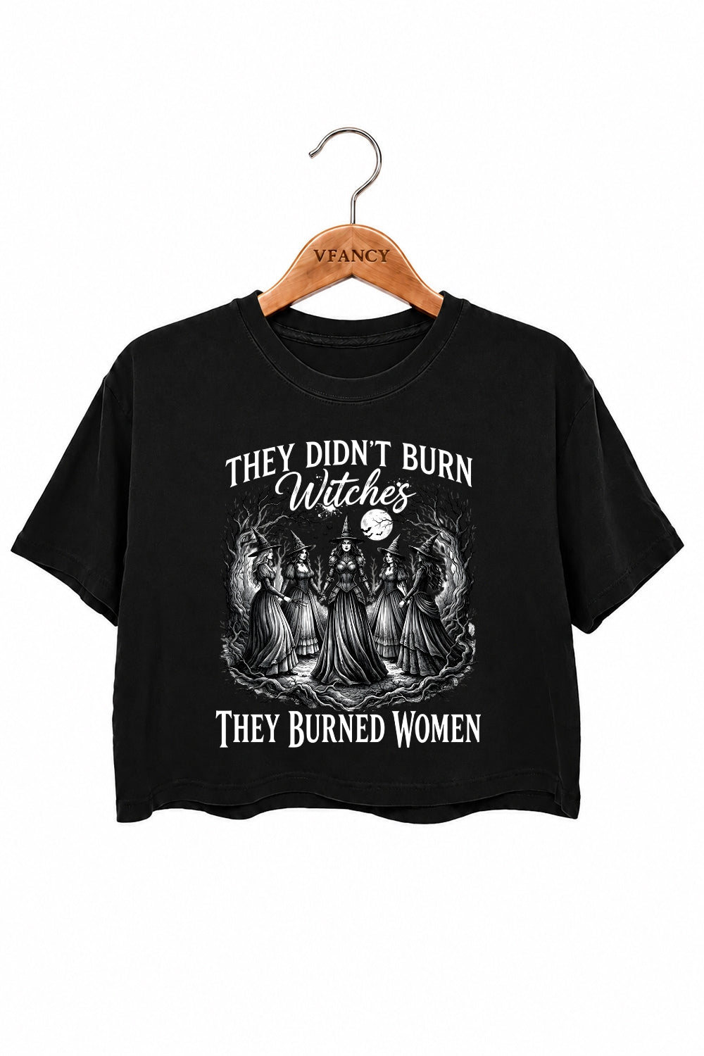 They didn't burn witches dark halloween crop top