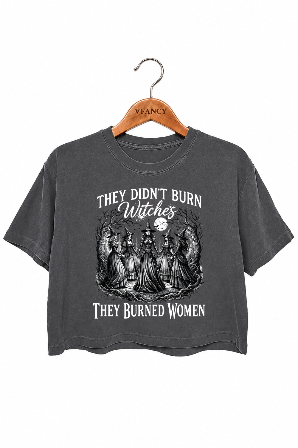 They didn't burn witches dark halloween crop top