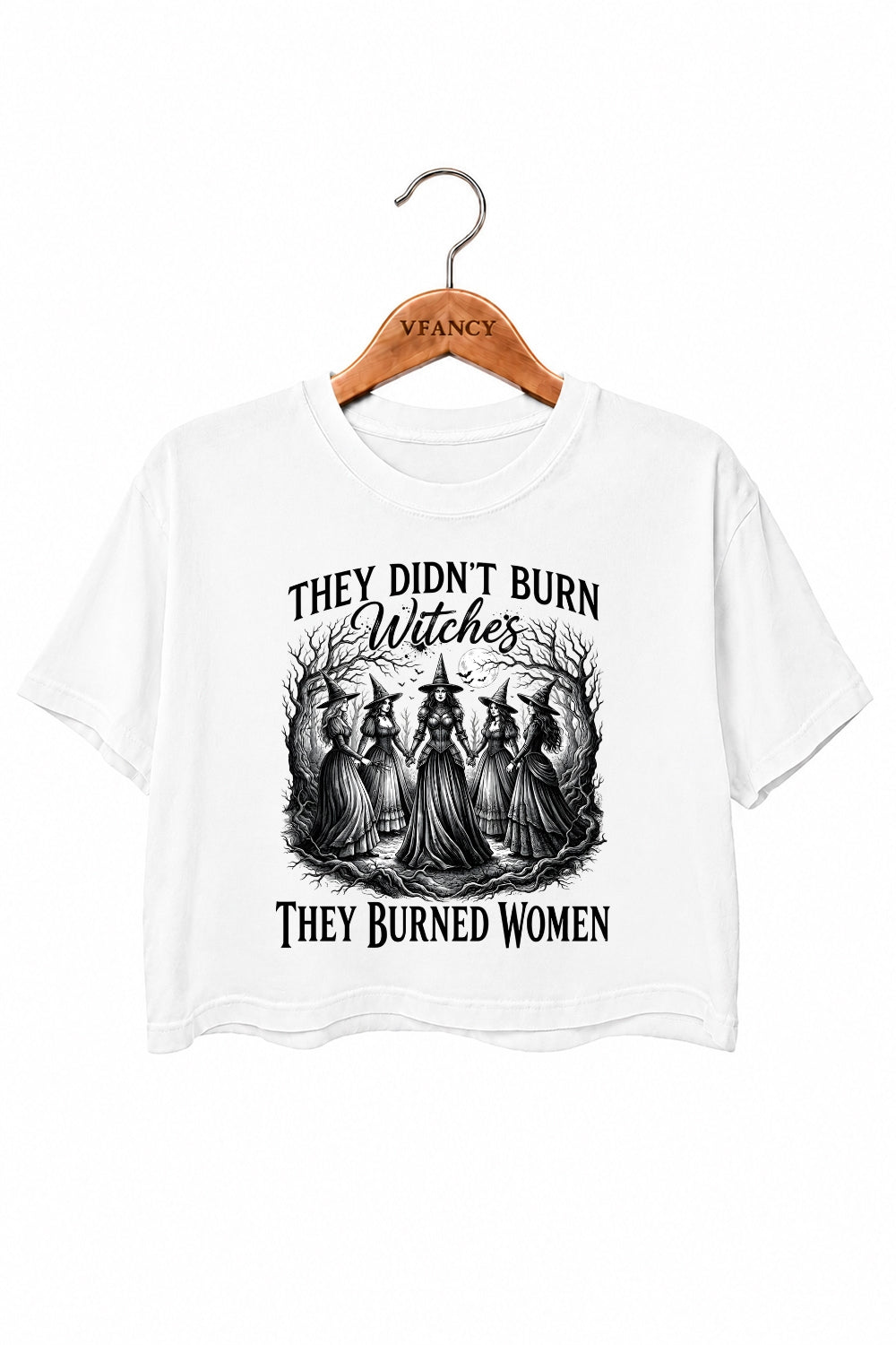 They didn't burn witches dark halloween crop top