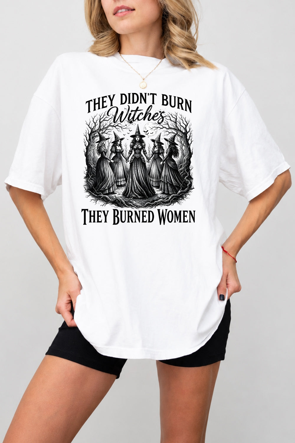 They didn't burn witches dark halloween tee