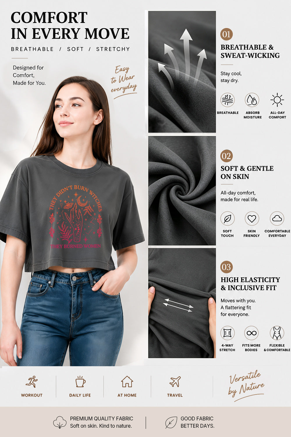 They didn't burn witches moon crop top
