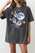 Three cats around the moon tee