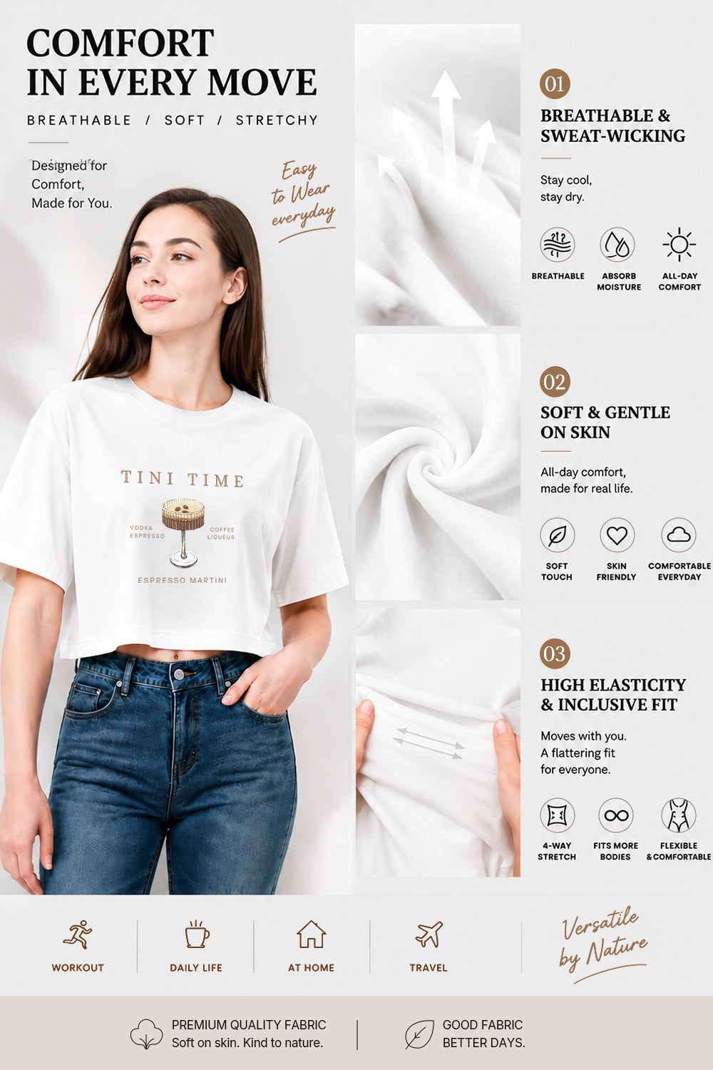 Tini time espresso martini crop top