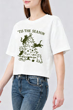 Tis the season cat christmas crop top