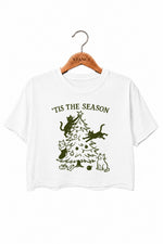 Tis the season cat christmas crop top