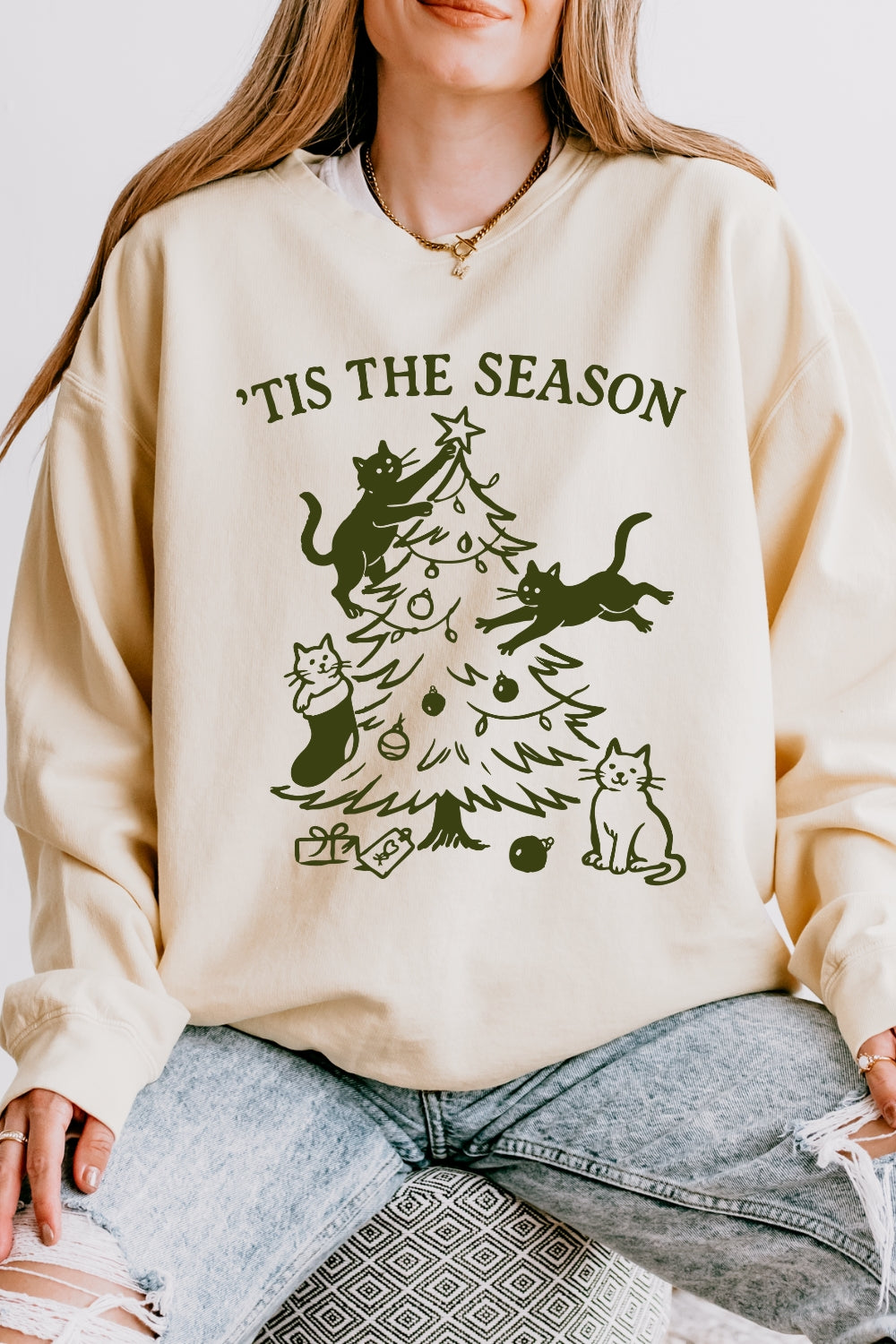 Tis the season cat christmas sweatshirt