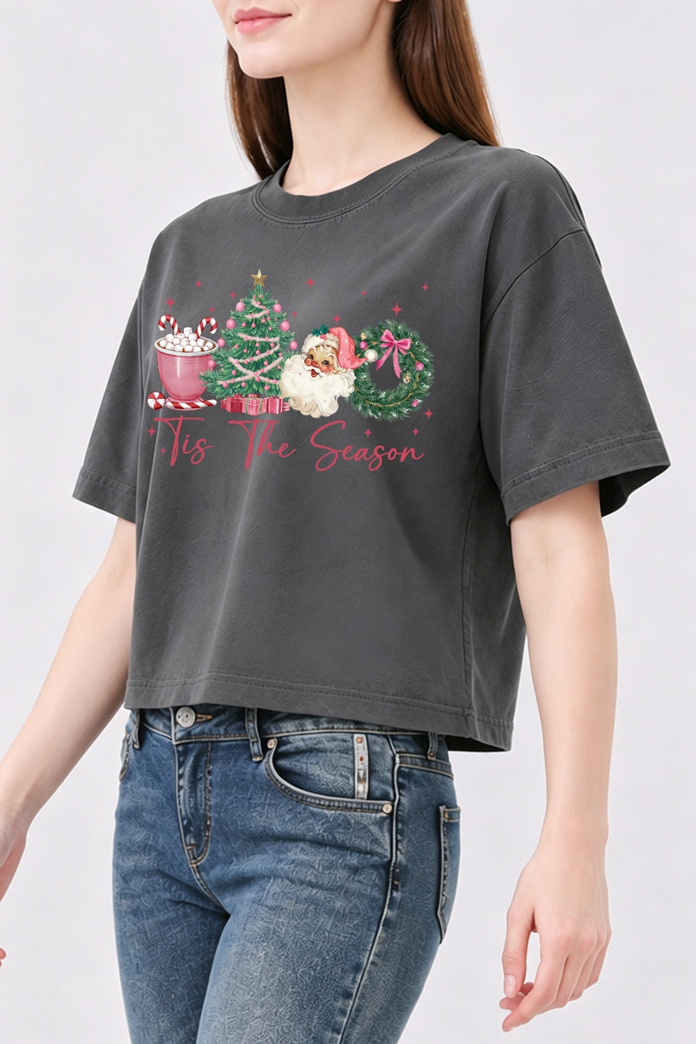 Tis the season cute christmas crop top