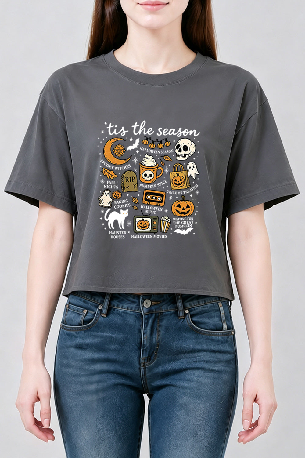 Tis the season halloween crop top