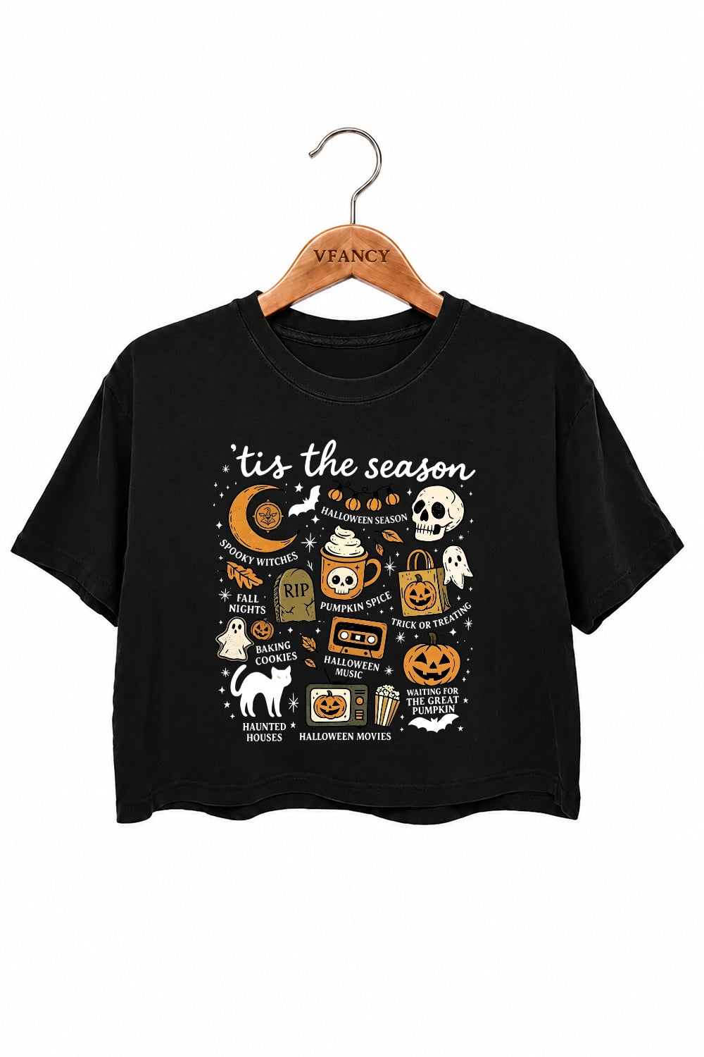Tis the season halloween crop top