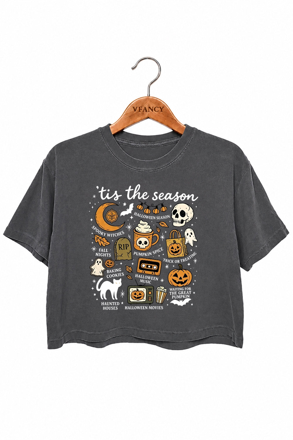 Tis the season halloween crop top