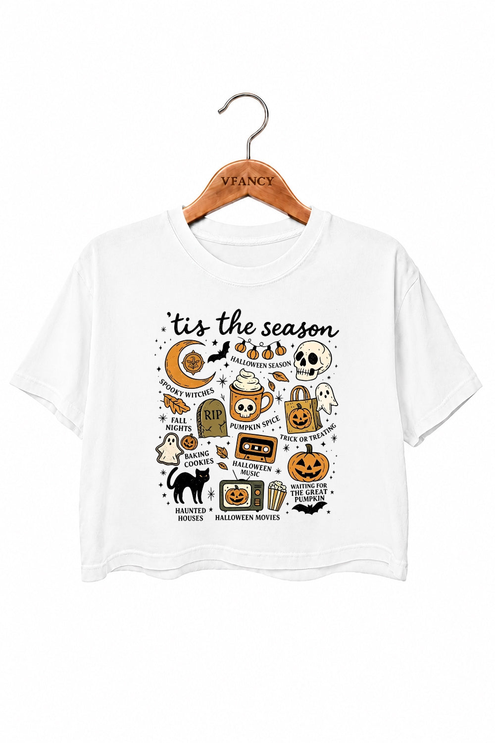 Tis the season halloween crop top
