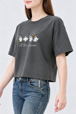 Tis the season halloween ghost crop top