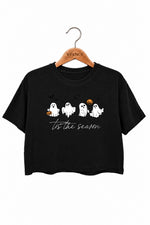 Tis the season halloween ghost crop top