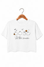 Tis the season halloween ghost crop top