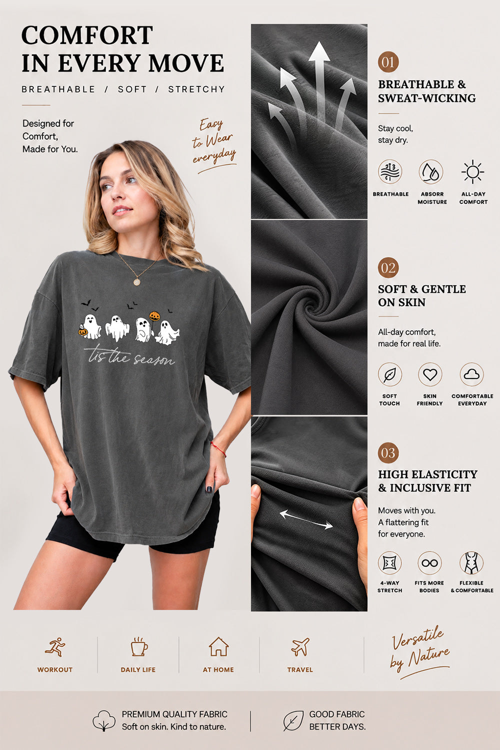 Tis the season halloween ghost tee