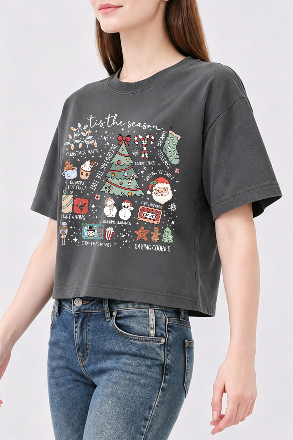 Tis the season merry christmas crop top