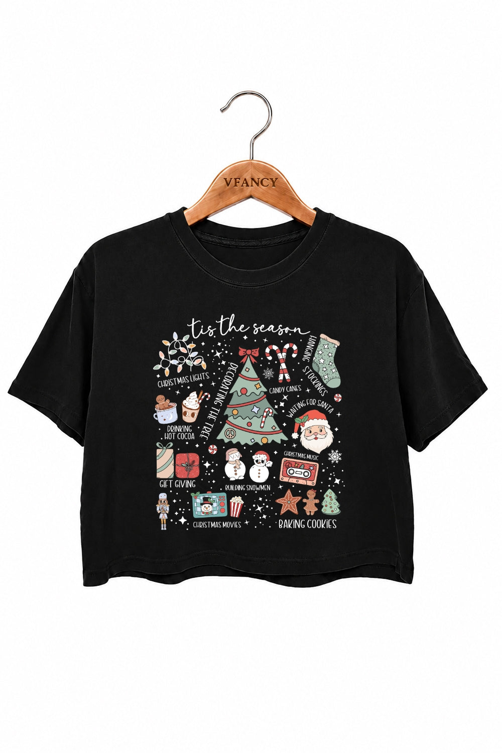 Tis the season merry christmas crop top