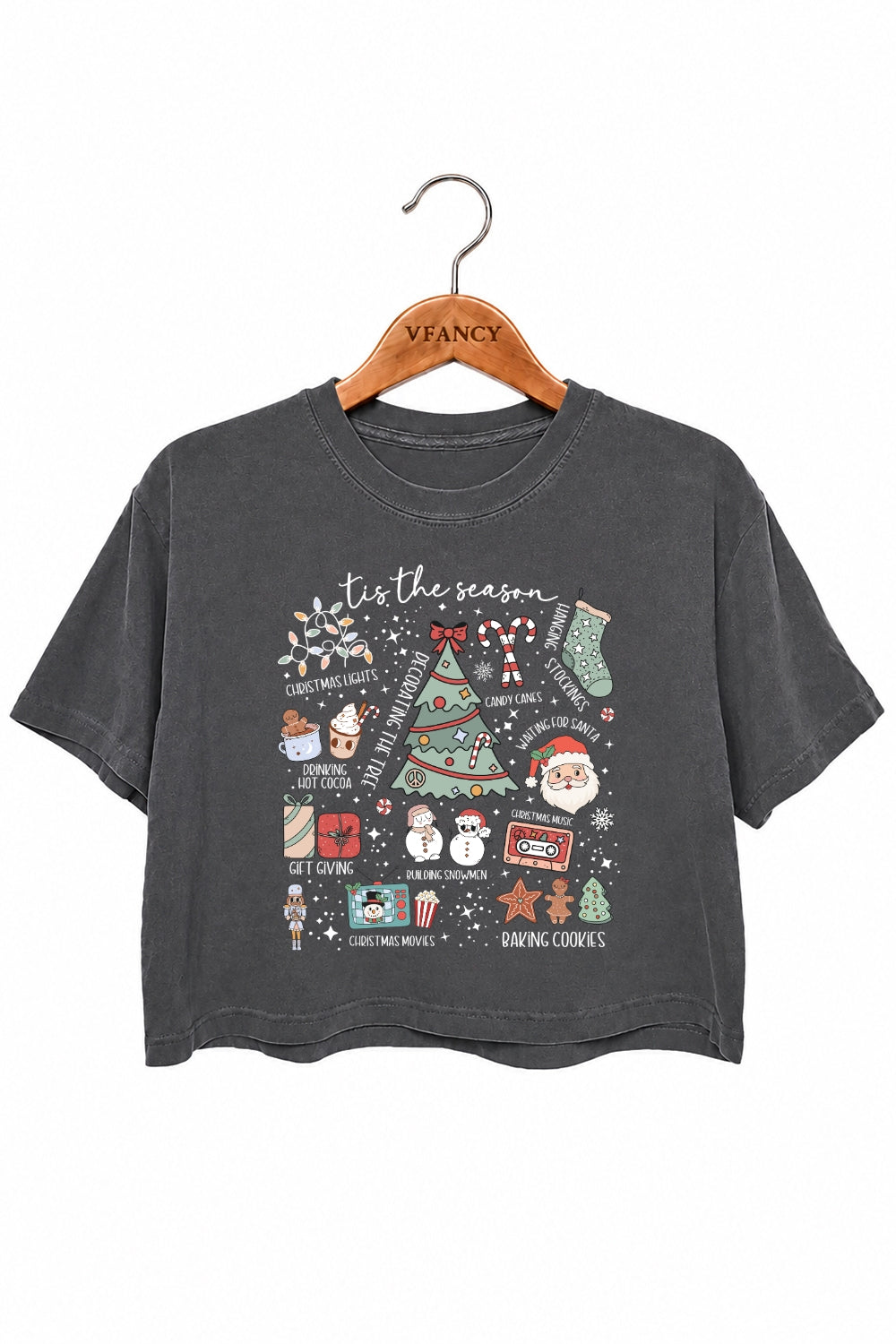 Tis the season merry christmas crop top