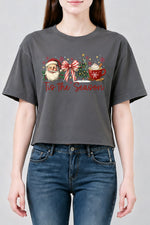 Tis the season retro christmas crop top