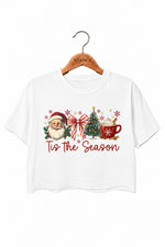 Tis the season retro christmas crop top