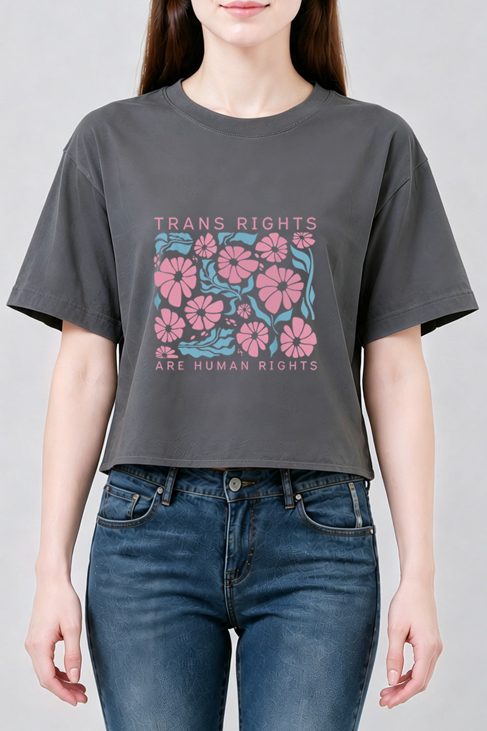 Trans rights are human rights crop top