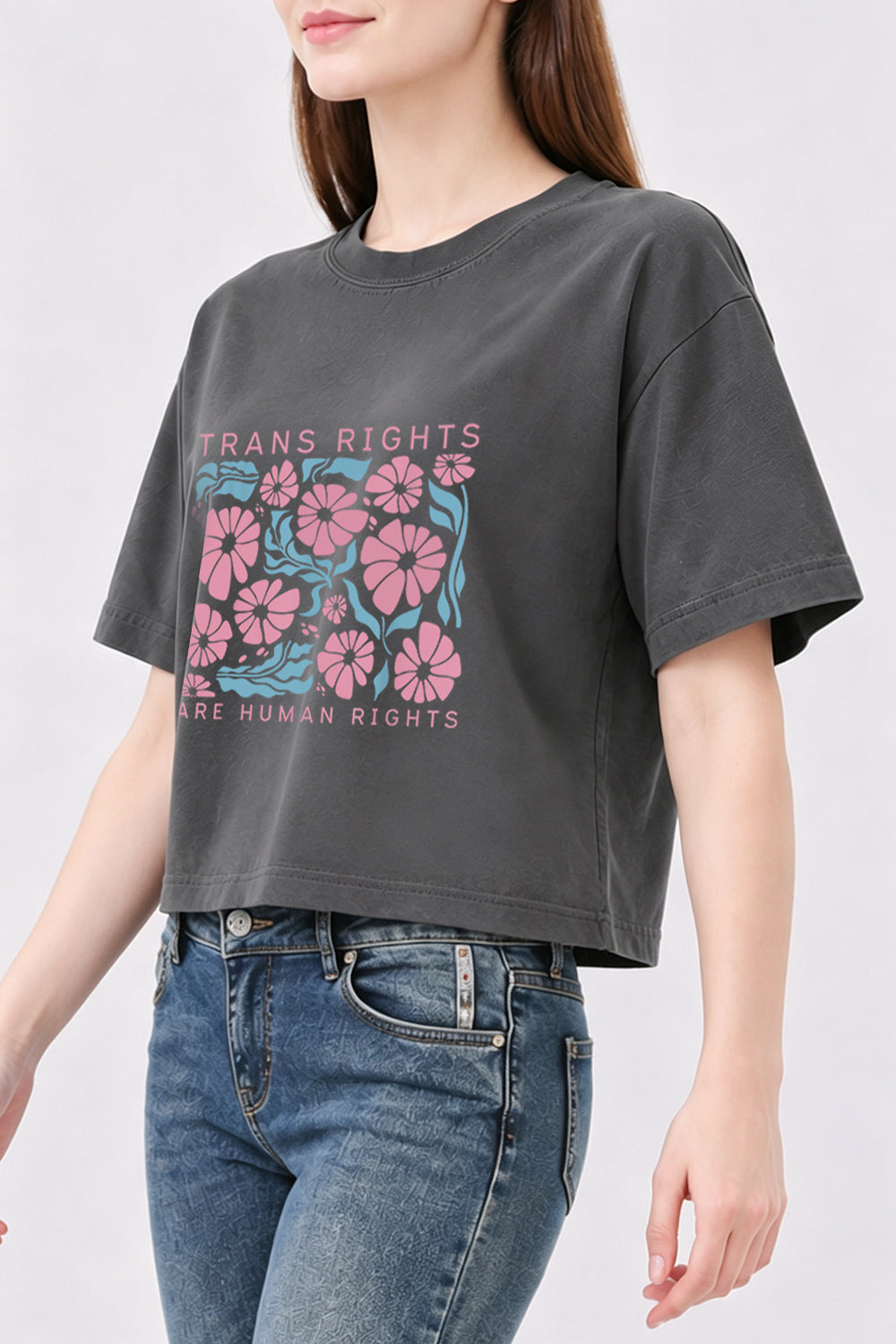 Trans rights are human rights crop top