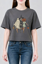 Trick or treat besties halloween crop top