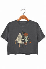 Trick or treat besties halloween crop top
