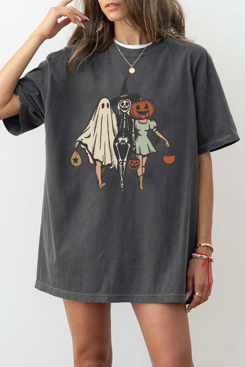 Trick or treat besties halloween tee