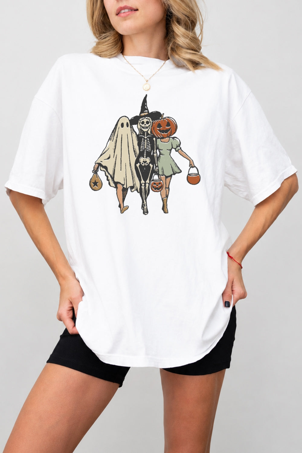 Trick or treat besties halloween tee