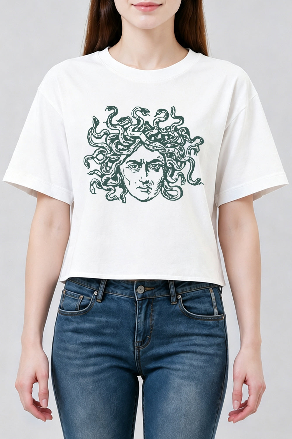 Vintage medusa head crop top