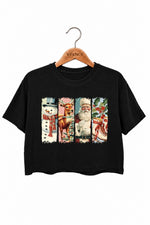 Vintage santa reindeer crop top