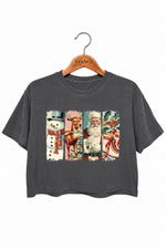 Vintage santa reindeer crop top