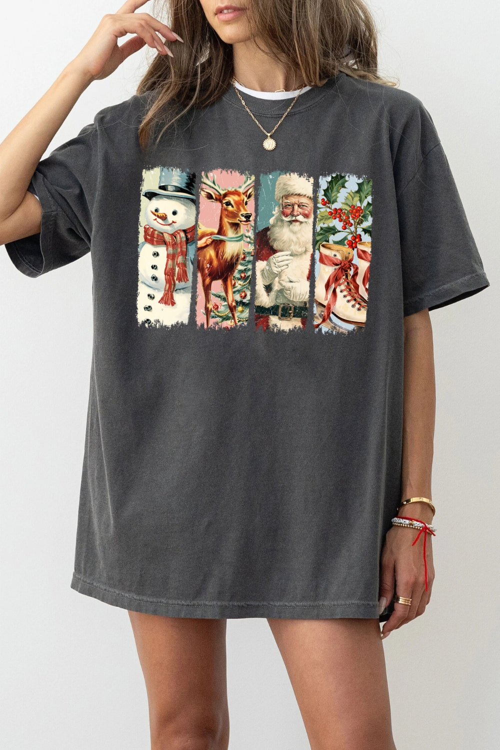 Vintage santa reindeer tee