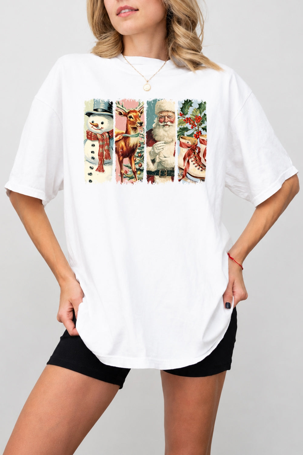 Vintage santa reindeer tee